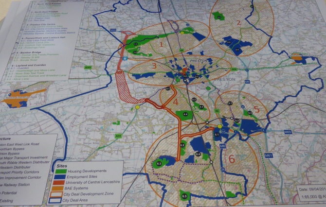 City Deal Map, courtesy of South Ribble Borough Council